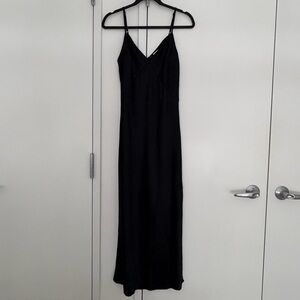 A New Day Black Satin Slip Dress